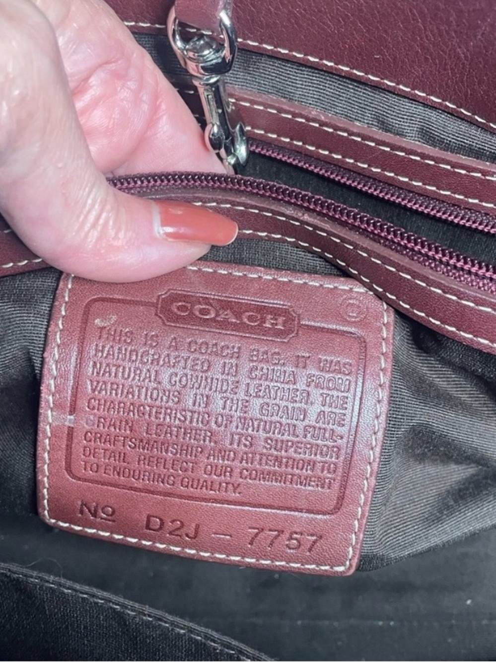 Vintage Coach Hampton Leather Tote #7757 Cognac Brown - Picture 5 of 7